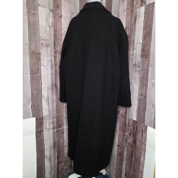 Double Brested Black Wool Trench Coat Red Lined Men's Big Tall Plus 54" Gift USA - Picture 4 of 13